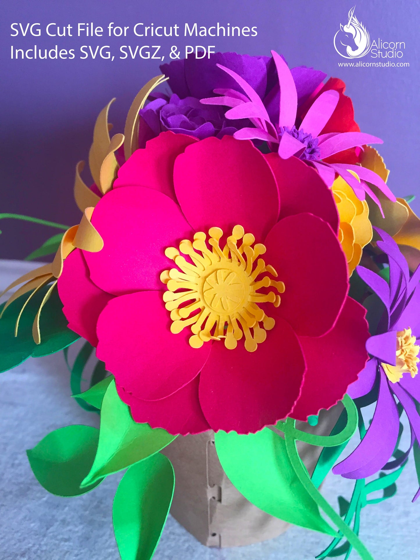 Spring Paper Flower Pot SVG File Cut File for Cricut Party Floral Mothers Day Gift Decor