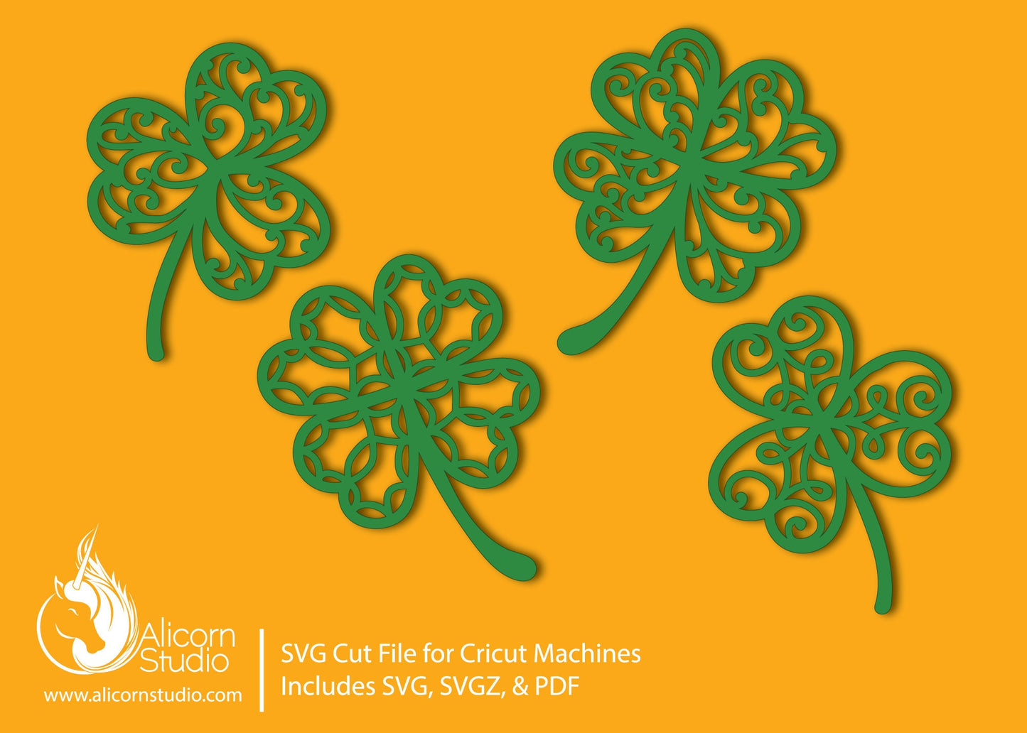 Shamrocks St Patricks Day SVG File Cut File for Cricut Irish 4 Leaf Clover