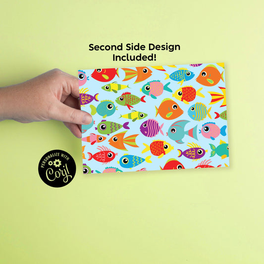 Gold Fish Aquarium Birthday Party Invitation Editable Digital Download Cute Kids Tropical Fish Tank