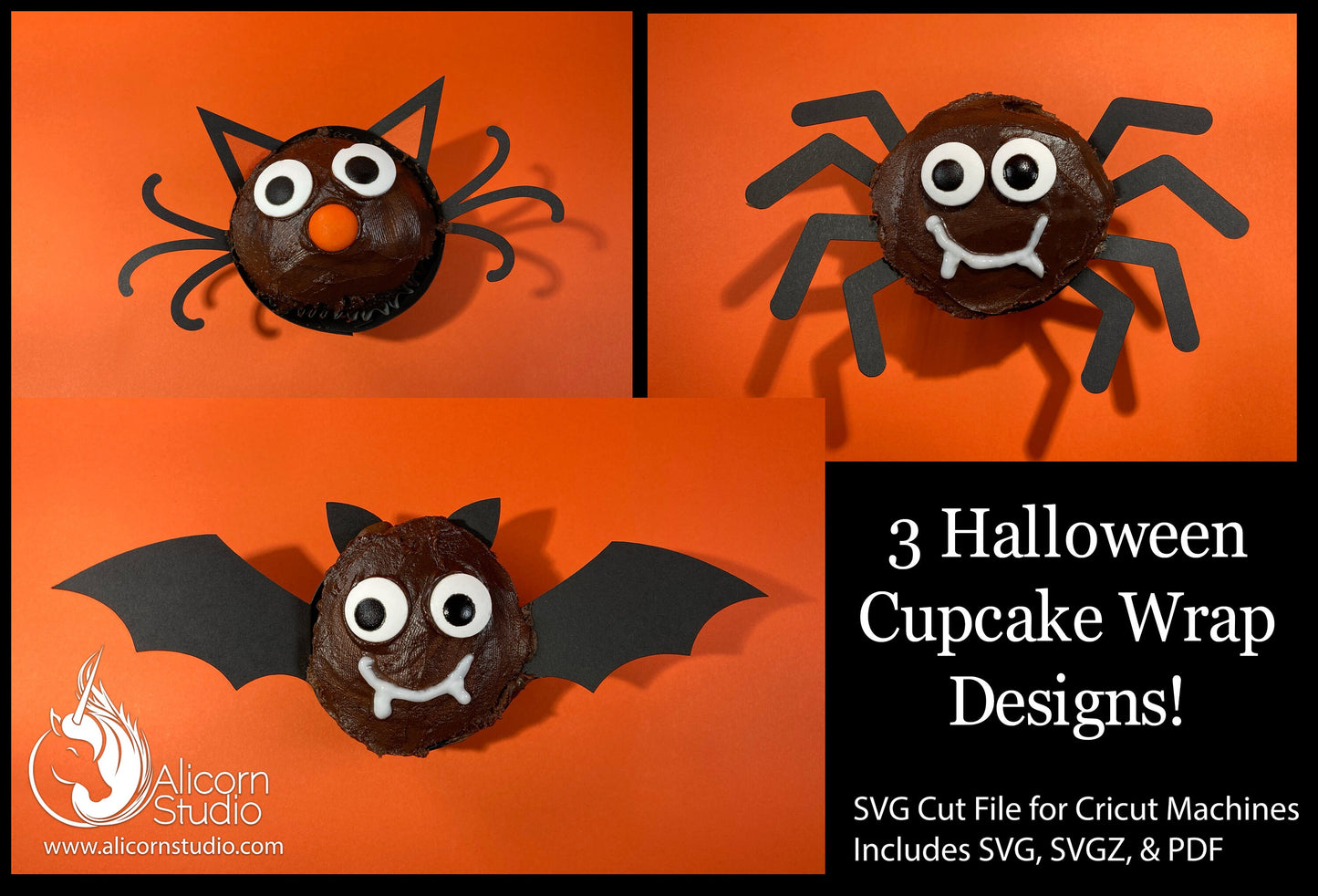Halloween Cupcake Wraps 3D Paper SVG Cut File for Cricut Liner Wrapper Party Decor