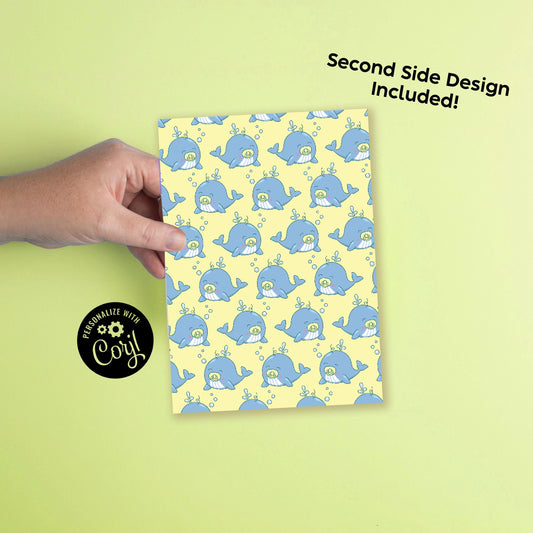 Whale Under the Sea Baby Shower Invitation Editable Digital Download Cute Kids