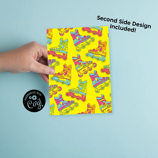 Roller Blade Birthday Party Invitation Editable Digital Download 90's Roller Skating Rink