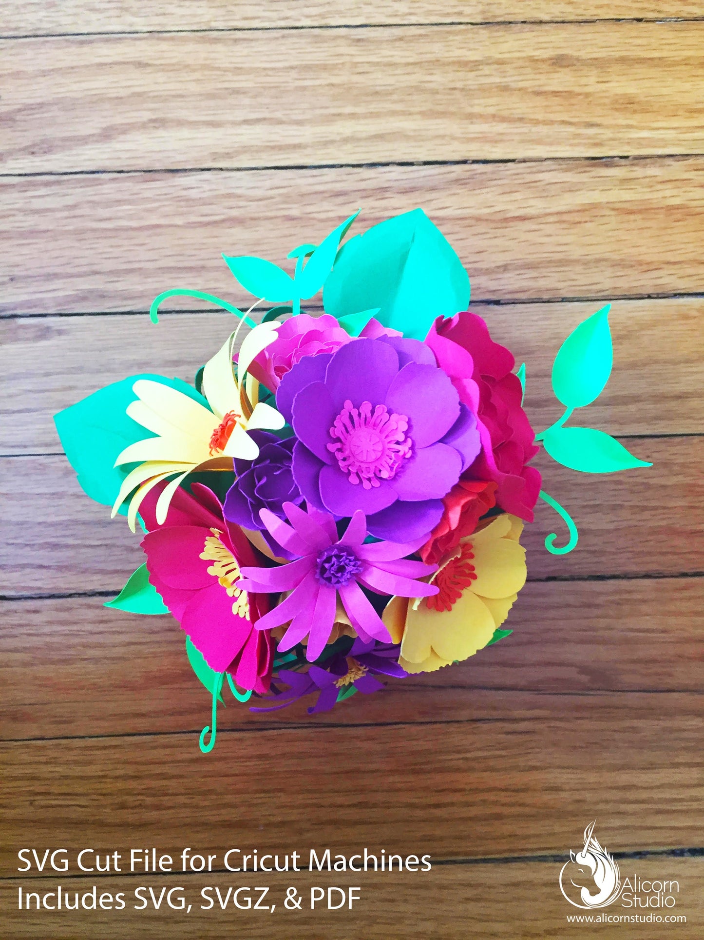 Spring Paper Flower Pot SVG File Cut File for Cricut Party Floral Mothers Day Gift Decor