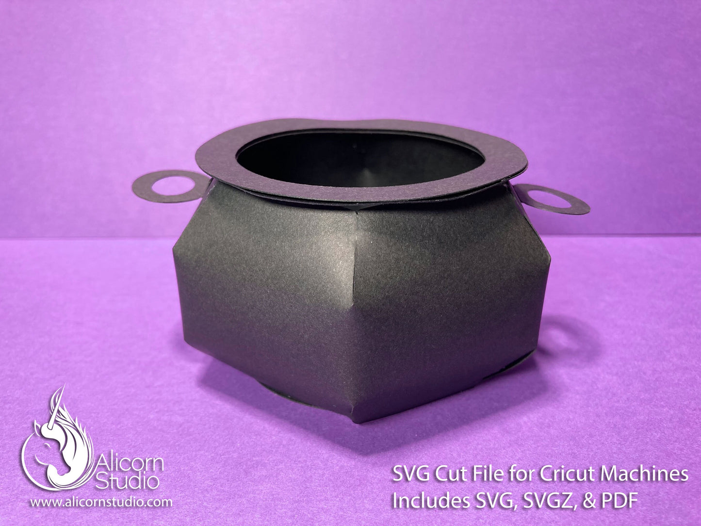 3D Paper Witch Cauldron SVG File Cut File for Cricut Favor Treat Halloween Party Decor