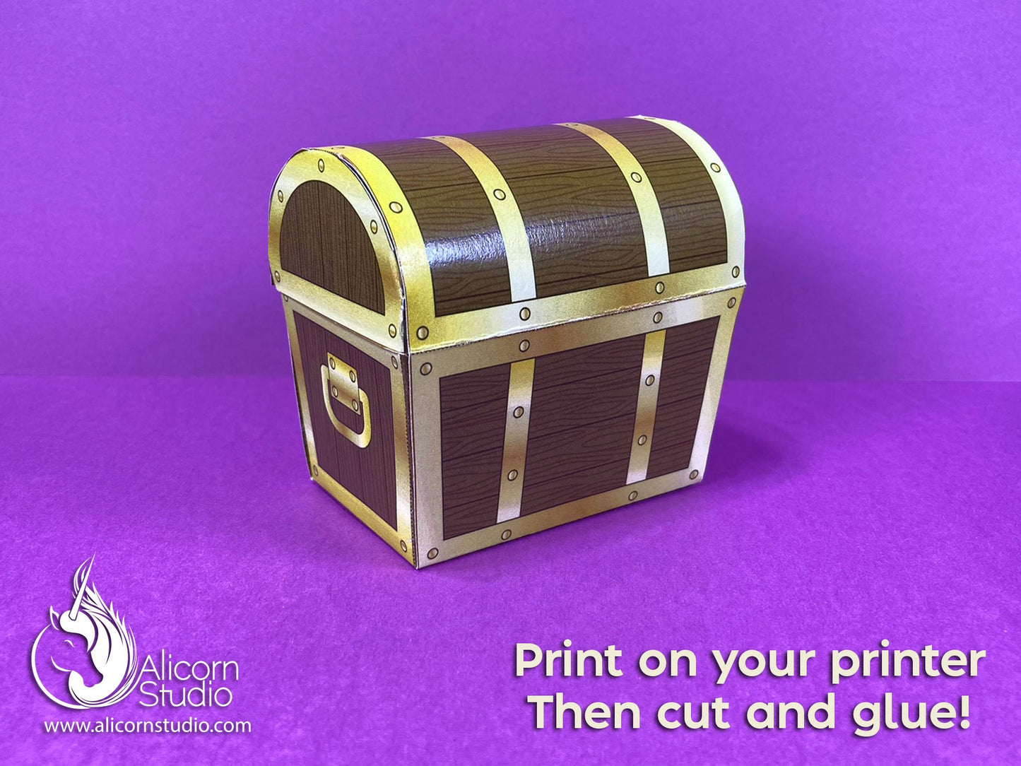 Printable Treasure Chest Favor Box 3D File Pirate Party Decor Birthday