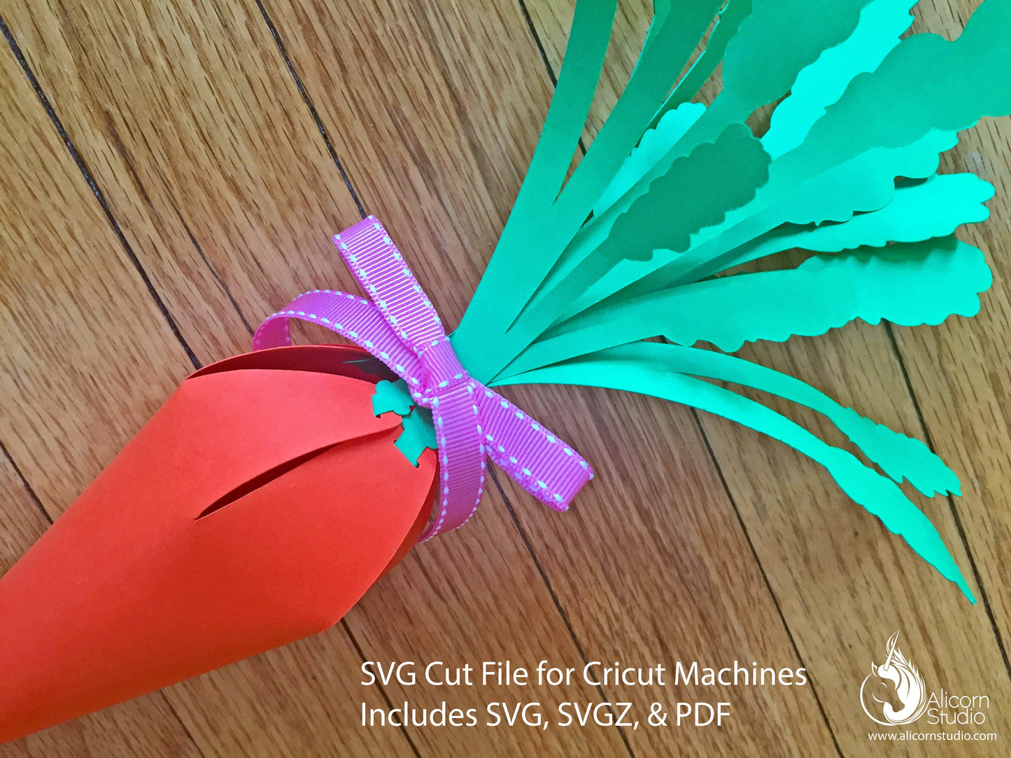Carrot Favor Box SVG File Cut File for Cricut Kids Easter Party Decor Vegetable