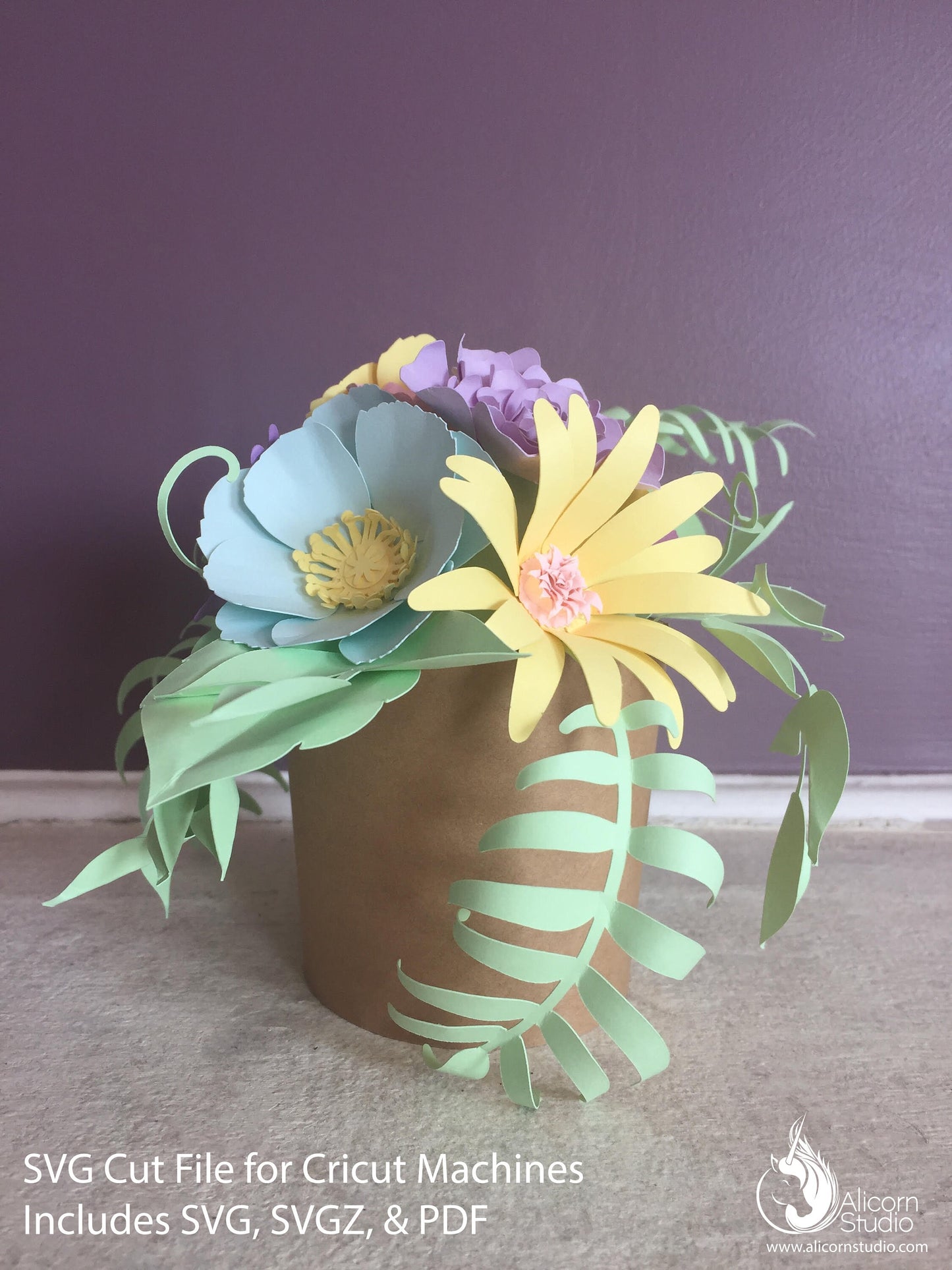 Easter Flower Pot SVG File Cut File for Cricut Party Floral Center Piece Decor