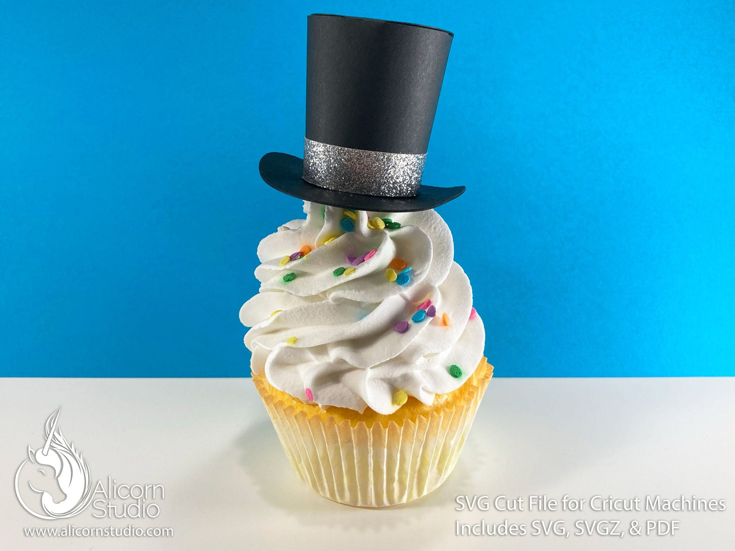 3D Paper Top Hat SVG File Cut File for Cricut Cupcake Topper Party Decor