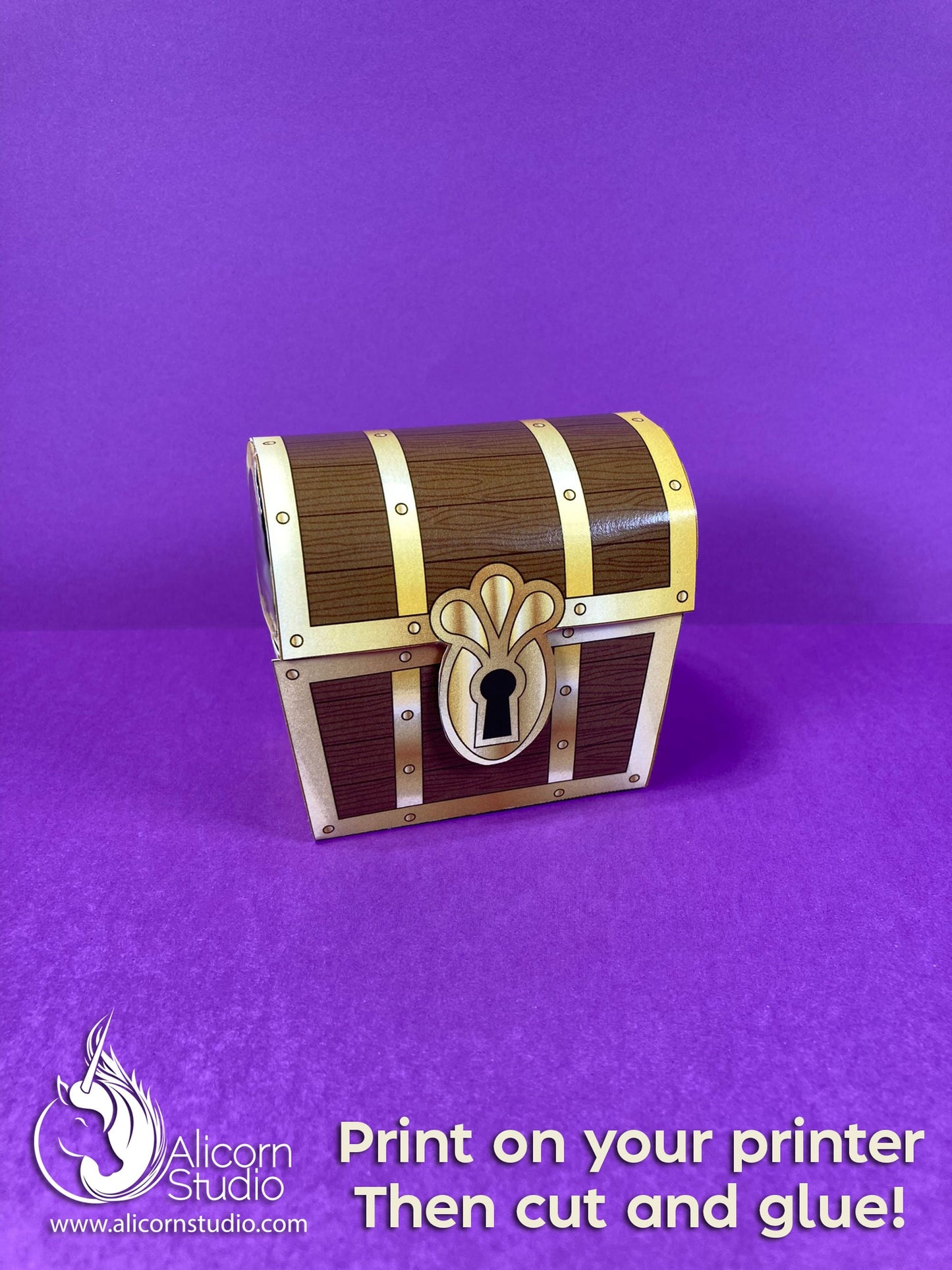 Printable Treasure Chest Favor Box 3D File Pirate Party Decor Birthday