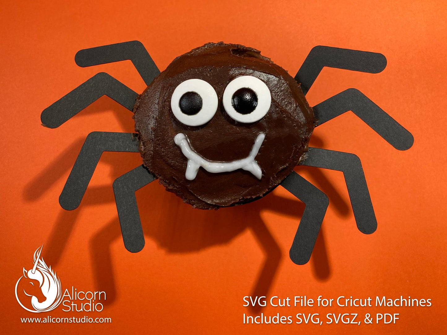 Halloween Spider 3D Cupcake Wrap Paper SVG Cut File for Cricut Liner Wrapper Party Decor
