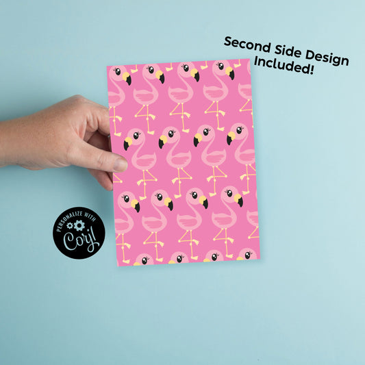 Pink Flamingo Birthday Party Invitation Editable Digital Download Cute Kids Tropical Bird