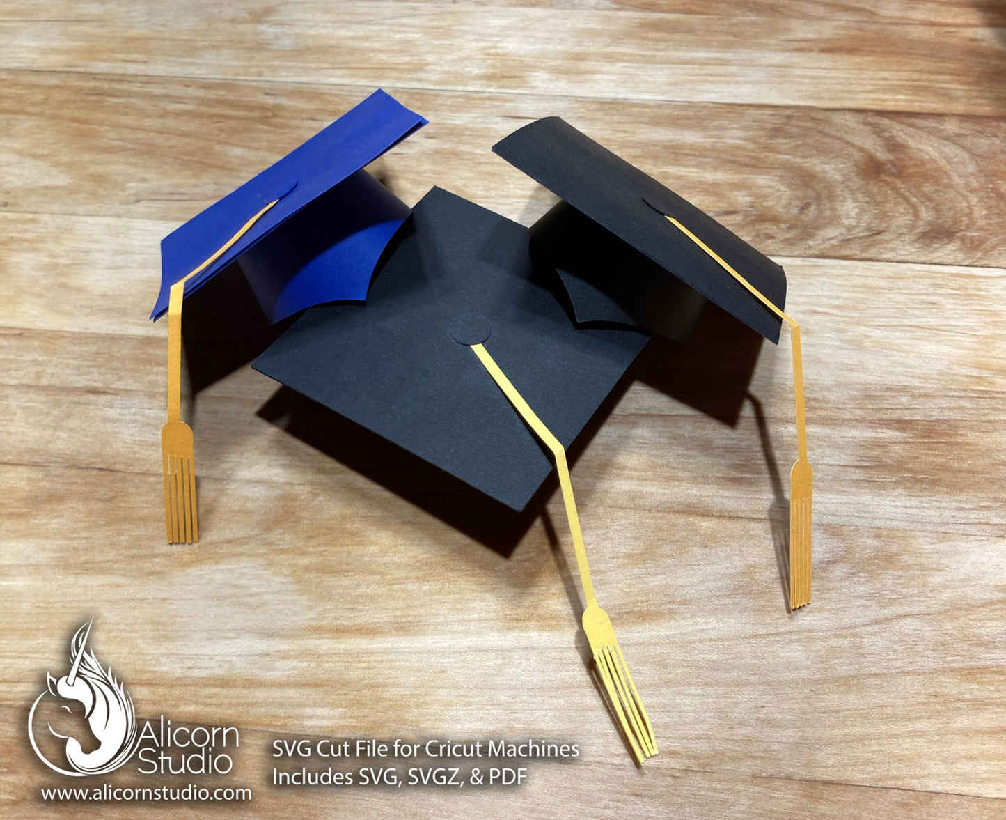 3D Paper Graduation Hat SVG File Cut File for Cricut Cupcake Topper Graduate Party Decor