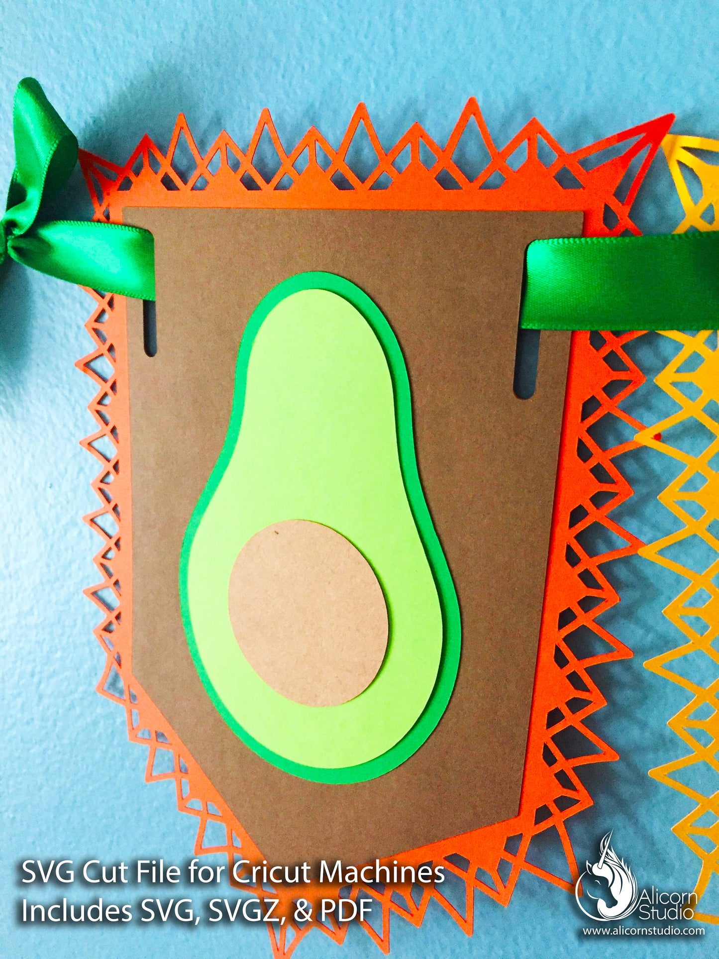 Avocado Banner SVG File Cut File for Cricut Birthday Party Decor
