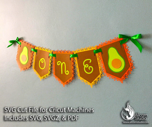 Avocado Banner SVG File Cut File for Cricut Birthday Party Decor
