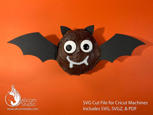 Halloween Bat 3D Cupcake Wrap Paper SVG Cut File for Cricut Liner Wrapper Party Decor
