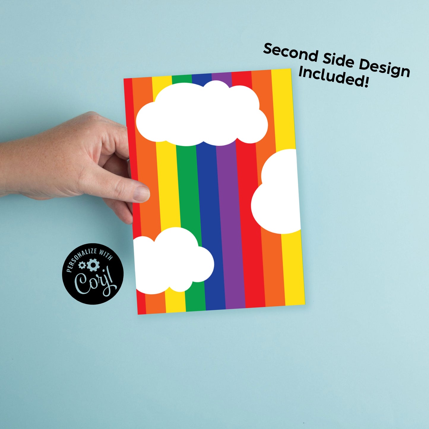 Rainbow Birthday Party Invitation Editable Digital Download Cute Cloud Sky