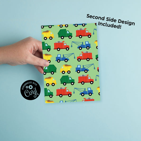 Trucks Birthday Party Invitation Editable Digital Download Toddler Boys