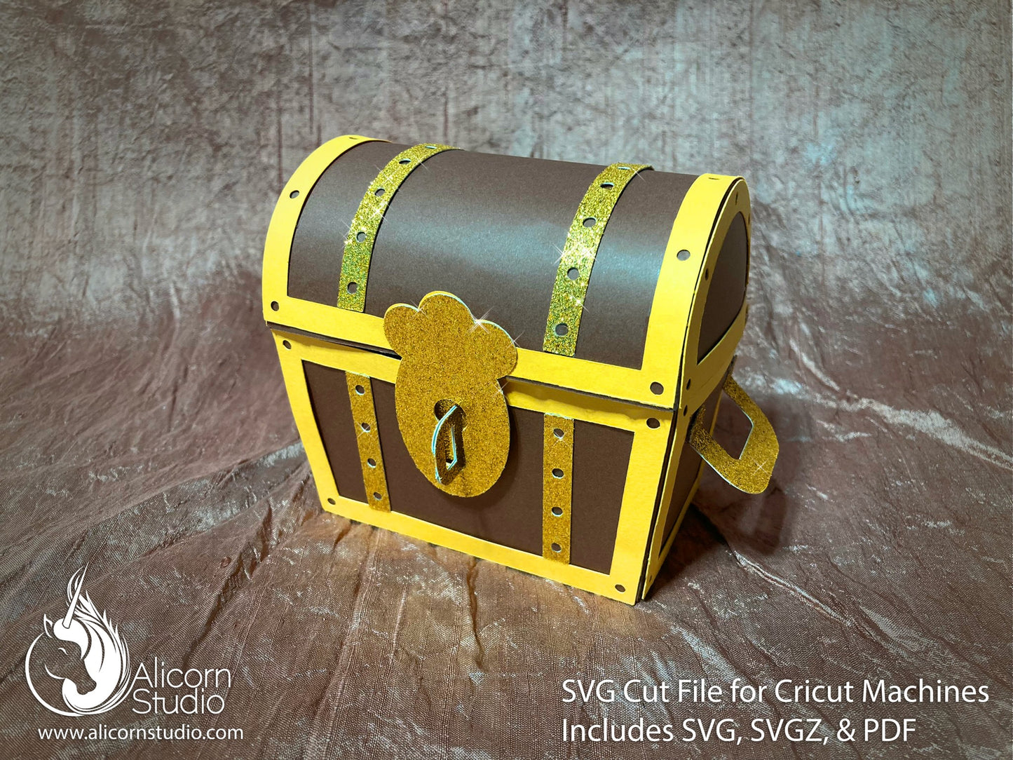 3D Paper Treasure Chest Favor Box SVG Cut File Cricut Pirate Party Decor Birthday