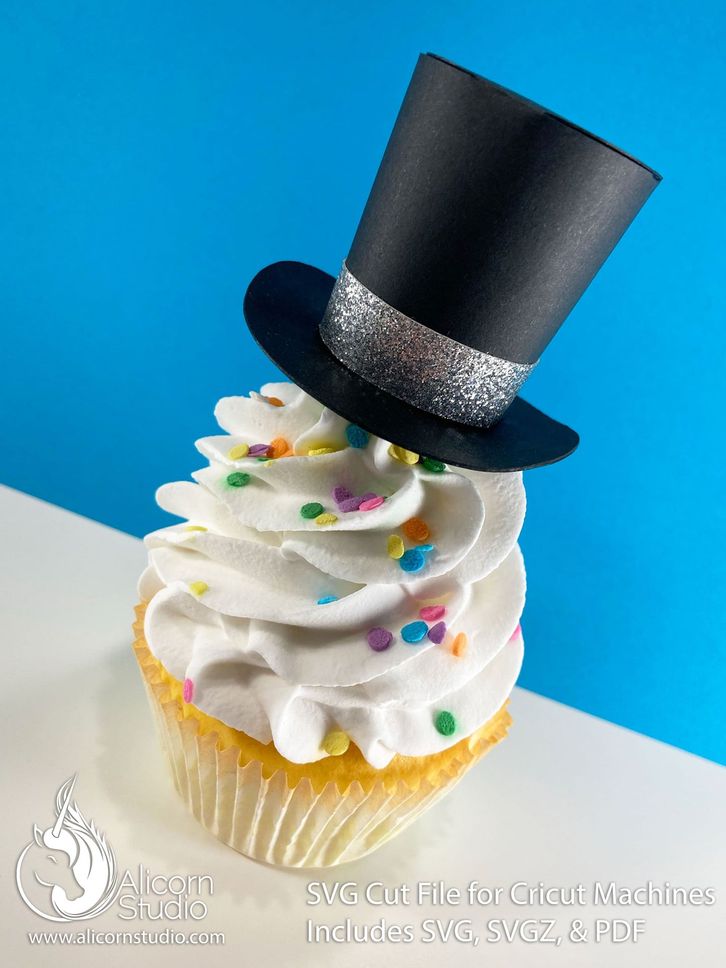 3D Paper Top Hat SVG File Cut File for Cricut Cupcake Topper Party Decor