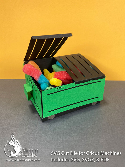 3D Paper Dumpster SVG File Paper Cut File for Cricut Birthday Party Decor Favor Box