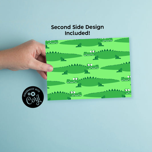 Gator Alligator Crocodile Birthday Party Invitation Editable Digital Download Cute Kids Reptile Croc