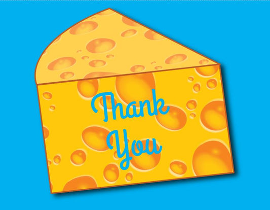 Cheese Thank You Cards Editable Digital Download Cheddar Wedge Cute Kids Toddlers