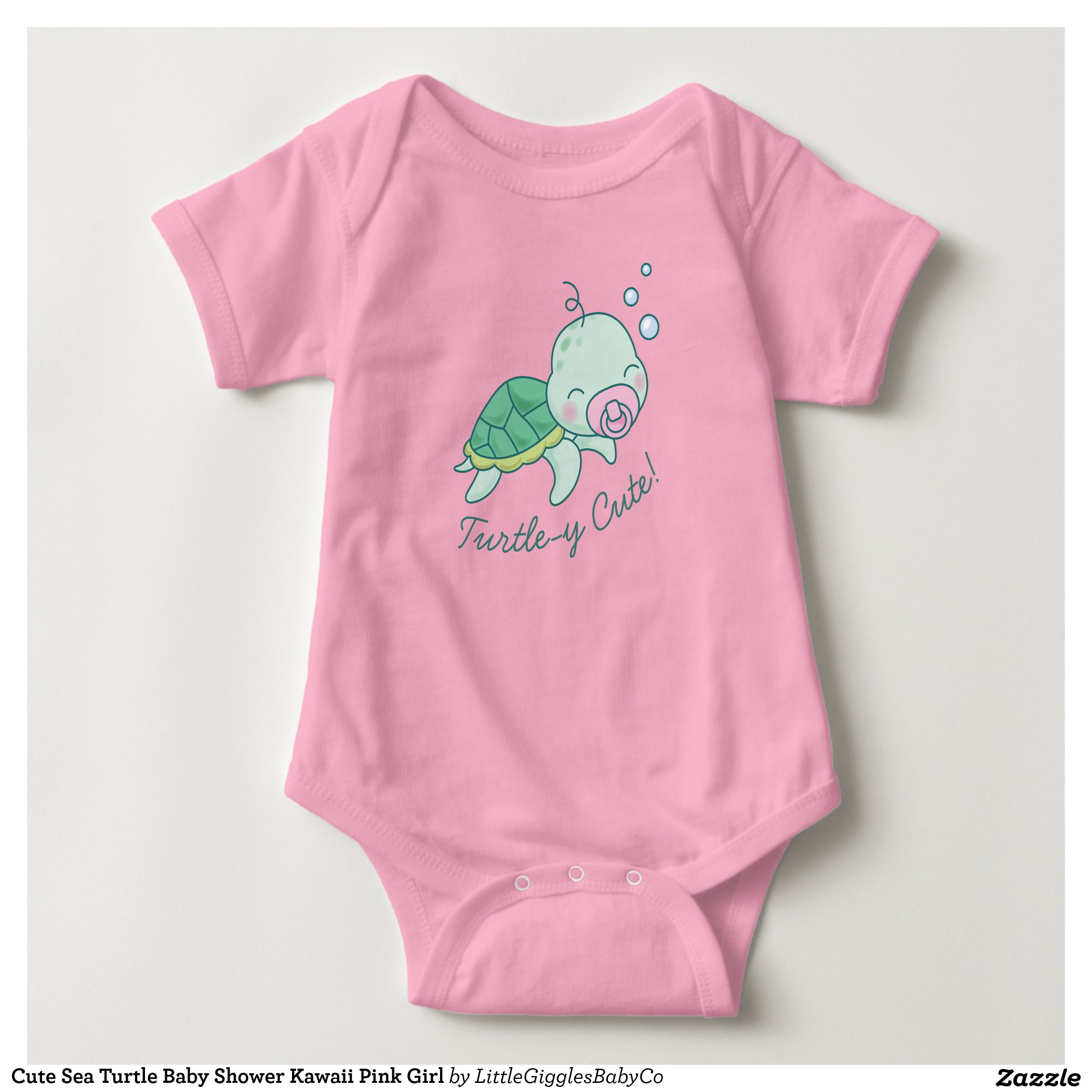 This cute kawaii sea turtle baby shower collection is perfect for an under the sea baby shower theme!  The adorable baby sea turtle has a cute blue pacifier and sweet rosey cheeks, the perfect theme for a baby boy on the way! #turtle #baby #shower #under the sea #kawaii #sea #ocean #beach #cute #pink #Cute #Sea #Turtle #Baby #Shower #Kawaii #Collection