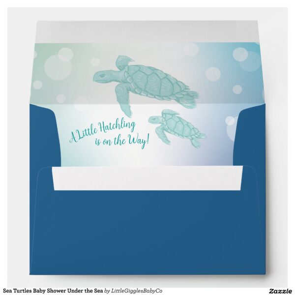 These sea turtle baby shower invitations are perfect for an under the sea baby shower theme!  Great for The watercolor look is elegant and sophisticated with modern appeal! #baby #cute #shower #sea #turtle #under the sea #ocean #beach #watercolor #elegant #Sea #Turtles #Baby #Shower #Under #the #Sea #Collection