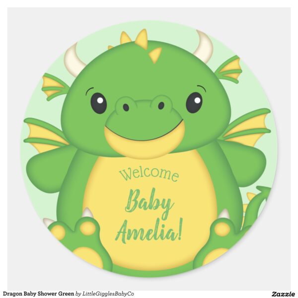 This Dragon Baby Shower Collection design theme featuring a Simply Adorable Dragon on a pink, blue, or green color pallet celebrates your very special Birthday and Baby Shower.  #party #babyshower #invitation #dragon #dragonbaby #Dragon #Baby #Shower #& #Birthday #Party #Collection