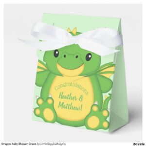 This Dragon Baby Shower Collection design theme featuring a Simply Adorable Dragon on a pink, blue, or green color pallet celebrates your very special Birthday and Baby Shower.