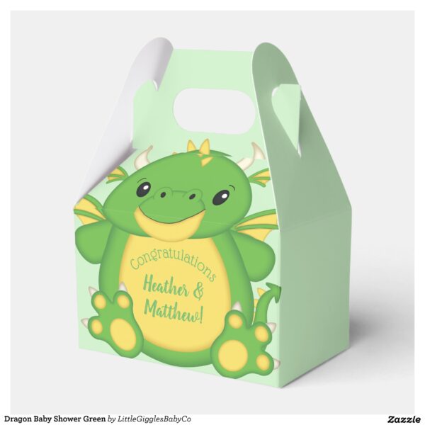 This Dragon Baby Shower Collection design theme featuring a Simply Adorable Dragon on a pink, blue, or green color pallet celebrates your very special Birthday and Baby Shower.