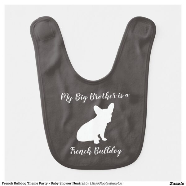 Include the big brother or sister fur baby in the celebration with this adorable French Bulldog baby shower design!  Perfect for a Frenchie lover with a baby on the way.  The Frenchy is next to an adorable vintage carriage.  The chalkboard grey background makes it perfect for a gender neutral or co-ed shower! #baby #french #shower #frenchie #bulldog #dog #puppy #frenchy #french bulldog #French #Bulldog #Baby #Shower #Frenchie #Grey #Collection