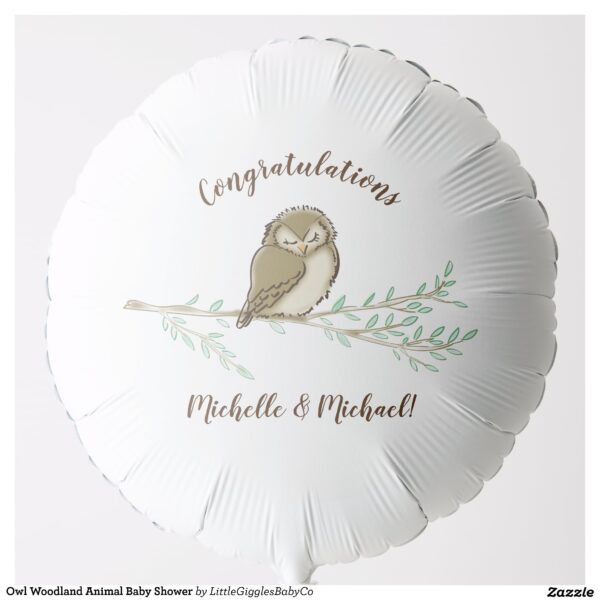 Celebrate the new baby on the way with our adorable sleepy baby owl baby shower design, perfect for a woodland animal theme baby shower or sprinkle!  Perfect for a bird lover with a baby on the way.  The sleeping owl is sitting on a leafy woodland branch.  Great for a gender neutral or co-ed baby shower! #baby #animal #shower #woodland #forest #sprinkle #cute #owl #bird #pastel #Sleeping #Owl #Baby #Shower #Woodland #Bird #Collection