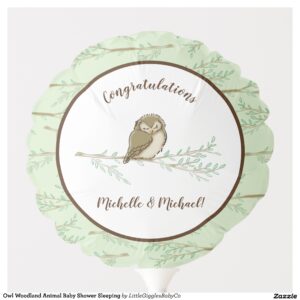 Celebrate the new baby on the way with our adorable sleeping baby owl baby shower design, perfect for a woodland animal theme baby shower or sprinkle!  Perfect for a bird lover with a baby on the way.  The sleeping owl is sitting on a leafy woodland branch.  Great for a gender neutral or co-ed baby shower! #baby #animal #shower #owl #woodland #forest #sprinkle #bird #cute #watercolor #Sleeping #Owl #Baby #Shower #Woodland #Bird #Collection